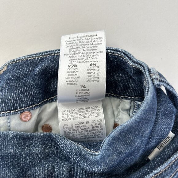 MOTHER Jeans Size 25 The Looker Crop Jeans Switch It Up Blue Denim Stretch - Picture 13 of 13